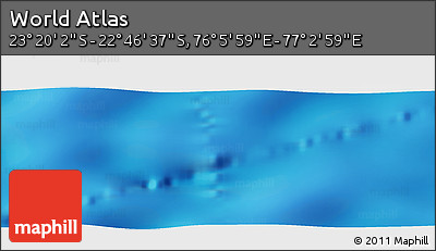 Physical Panoramic Map of the Area around 23° 3' 19" S, 76° 34' 29" E