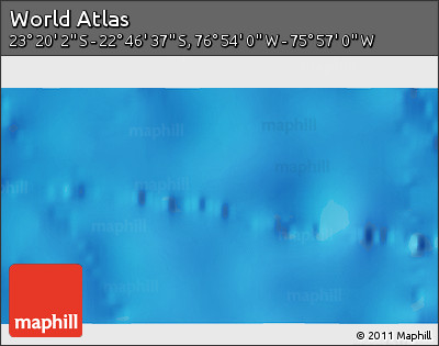Physical 3D Map of the Area around 23° 3' 19" S, 76° 25' 30" W