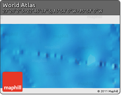 Physical 3D Map of the Area around 23° 3' 19" S, 76° 25' 30" W