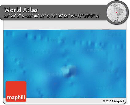 Physical 3D Map of the Area around 23° 3' 19" S, 78° 7' 30" W