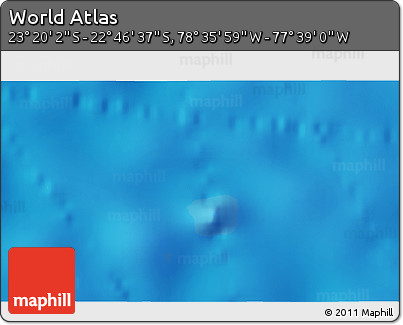 Physical 3D Map of the Area around 23° 3' 19" S, 78° 7' 30" W