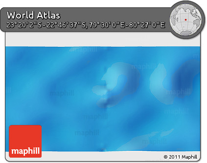 Physical 3D Map of the Area around 23° 3' 19" S, 79° 58' 29" E