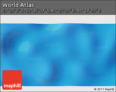 Physical 3D Map of the Area around 23° 3' 19" S, 80° 49' 29" E