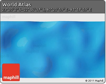 Physical 3D Map of the Area around 23° 3' 19" S, 80° 49' 29" E