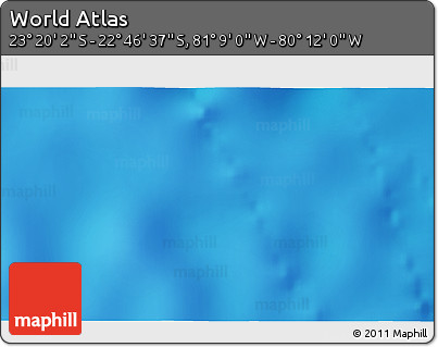 Physical 3D Map of the Area around 23° 3' 19" S, 80° 40' 30" W