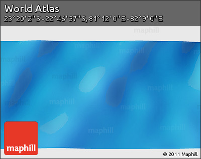 Physical 3D Map of the Area around 23° 3' 19" S, 81° 40' 30" E