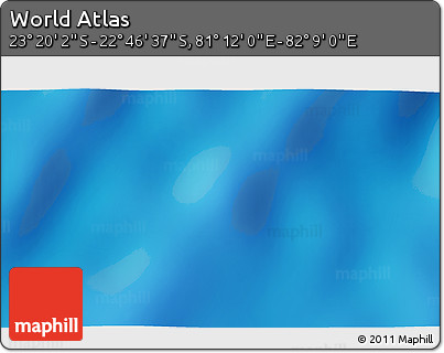 Physical 3D Map of the Area around 23° 3' 19" S, 81° 40' 30" E