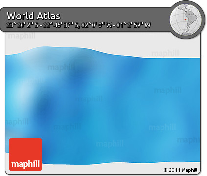Physical 3D Map of the Area around 23° 3' 19" S, 81° 31' 30" W