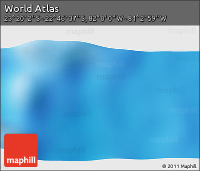 Physical 3D Map of the Area around 23° 3' 19" S, 81° 31' 30" W