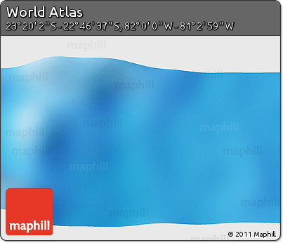 Physical 3D Map of the Area around 23° 3' 19" S, 81° 31' 30" W