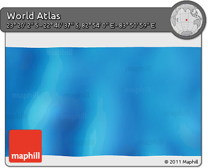 Physical 3D Map of the Area around 23° 3' 19" S, 83° 22' 30" E