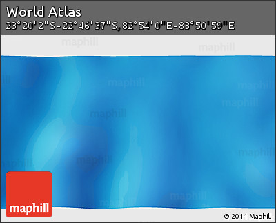 Physical 3D Map of the Area around 23° 3' 19" S, 83° 22' 30" E