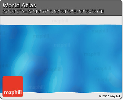 Physical 3D Map of the Area around 23° 3' 19" S, 83° 22' 30" E