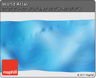 Political 3D Map of the Area around 23° 3' 19" S, 83° 13' 29" W