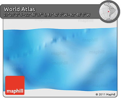 Shaded Relief 3D Map of the Area around 23° 3' 19" S, 83° 13' 29" W