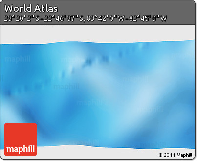 Shaded Relief 3D Map of the Area around 23° 3' 19" S, 83° 13' 29" W