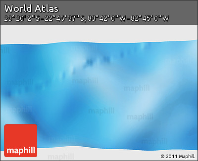 Shaded Relief 3D Map of the Area around 23° 3' 19" S, 83° 13' 29" W