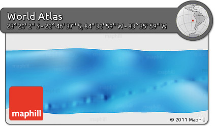 Physical Panoramic Map of the Area around 23° 3' 19" S, 84° 4' 29" W