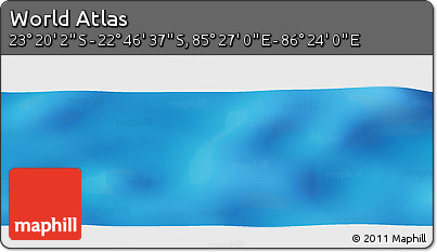 Physical Panoramic Map of the Area around 23° 3' 19" S, 85° 55' 30" E
