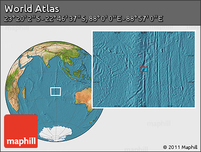 Satellite Location Map of the Area around 23° 3' 19" S, 88° 28' 29" E