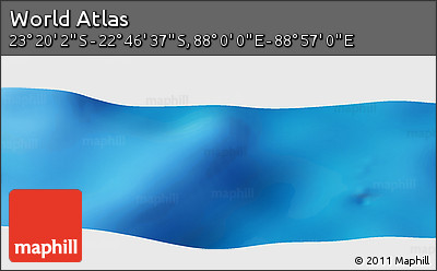Physical Panoramic Map of the Area around 23° 3' 19" S, 88° 28' 29" E