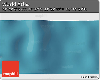 Satellite 3D Map of the Area around 23° 3' 19" S, 89° 19' 29" E
