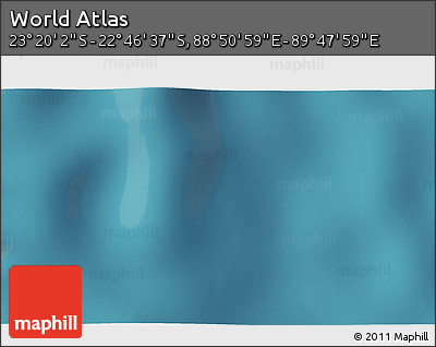 Satellite 3D Map of the Area around 23° 3' 19" S, 89° 19' 29" E