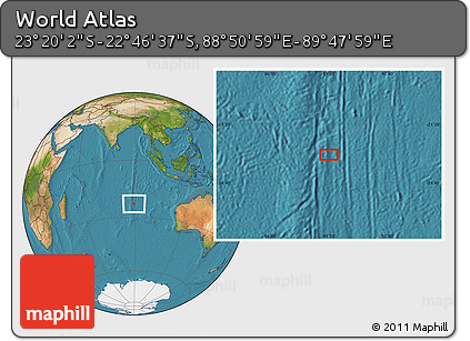 Satellite Location Map of the Area around 23° 3' 19" S, 89° 19' 29" E