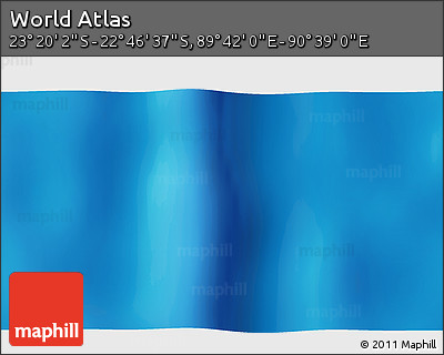 Physical 3D Map of the Area around 23° 3' 19" S, 90° 10' 30" E