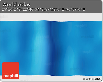 Physical 3D Map of the Area around 23° 3' 19" S, 90° 10' 30" E