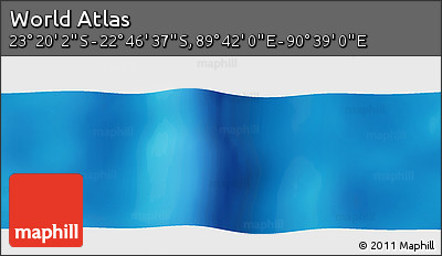 Physical Panoramic Map of the Area around 23° 3' 19" S, 90° 10' 30" E
