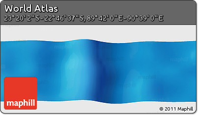 Physical Panoramic Map of the Area around 23° 3' 19" S, 90° 10' 30" E