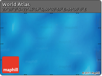 Shaded Relief Map of the Area around 23° 3' 19" S, 91° 1' 30" E