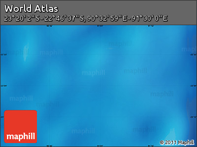 Shaded Relief Map of the Area around 23° 3' 19" S, 91° 1' 30" E