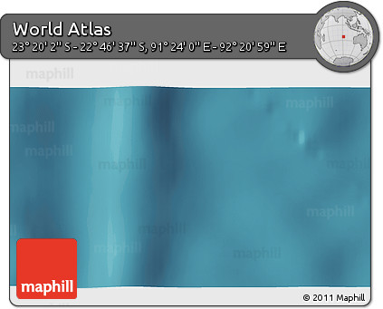 Satellite 3D Map of the Area around 23° 3' 19" S, 91° 52' 30" E