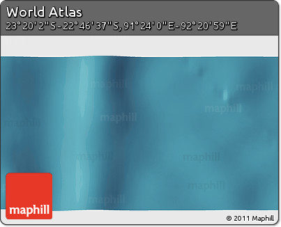 Satellite 3D Map of the Area around 23° 3' 19" S, 91° 52' 30" E