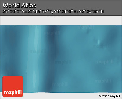 Satellite 3D Map of the Area around 23° 3' 19" S, 91° 52' 30" E