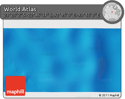 Physical 3D Map of the Area around 23° 3' 19" S, 92° 43' 29" E