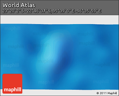 Physical 3D Map of the Area around 23° 3' 19" S, 96° 7' 30" E