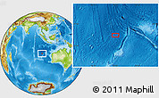 Physical Location Map of the area around 23° 3' 19" S, 99° 31' 30" E