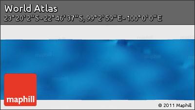 Physical Panoramic Map of the Area around 23° 3' 19" S, 99° 31' 30" E
