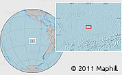 Gray Location Map of the area around 23° 33' 11" S, 106° 10' 30" W, hill shading
