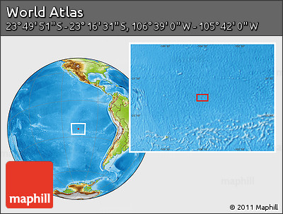 Physical Location Map of the Area around 23° 33' 11" S, 106° 10' 30" W