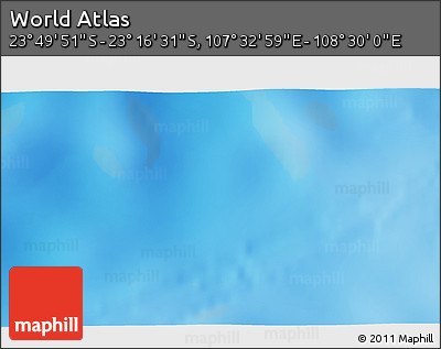 Physical 3D Map of the Area around 23° 33' 11" S, 108° 1' 30" E