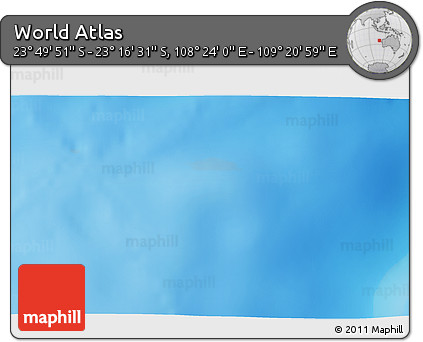 Physical 3D Map of the Area around 23° 33' 11" S, 108° 52' 30" E