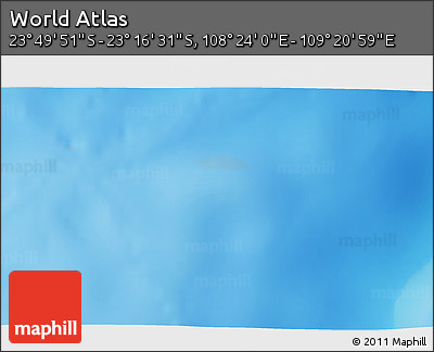 Physical 3D Map of the Area around 23° 33' 11" S, 108° 52' 30" E