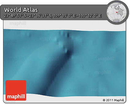 Satellite 3D Map of the Area around 23° 33' 11" S, 109° 43' 29" E