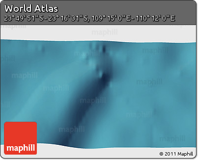 Satellite 3D Map of the Area around 23° 33' 11" S, 109° 43' 29" E