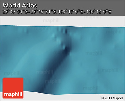 Satellite 3D Map of the Area around 23° 33' 11" S, 109° 43' 29" E