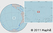 Gray Location Map of the area around 23° 33' 11" S, 109° 34' 29" W, hill shading